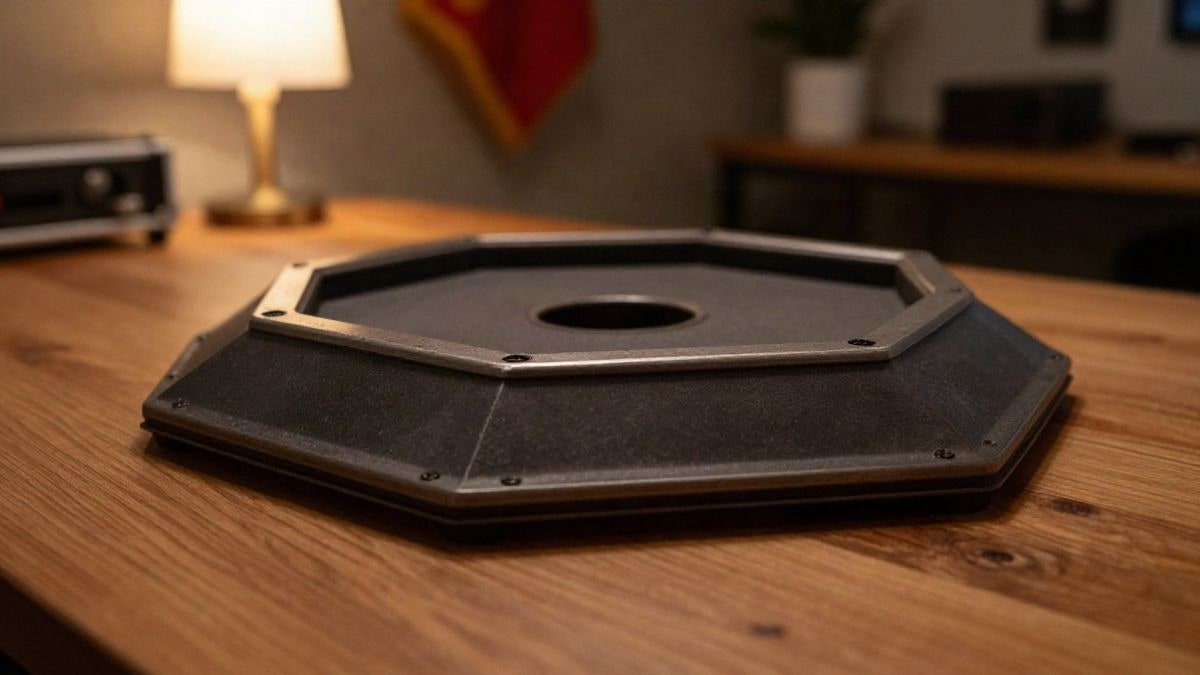 Imagen ilustrativa: dos dados poliédricos de muchas caras sobre una mesa de madera, con luz cálida y enfoque selectivo.