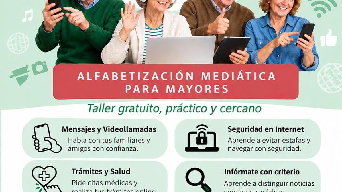 Imagen ilustrativa: mesa de madera vista desde arriba con una tableta, gafas de lectura y una libreta bajo luz natural