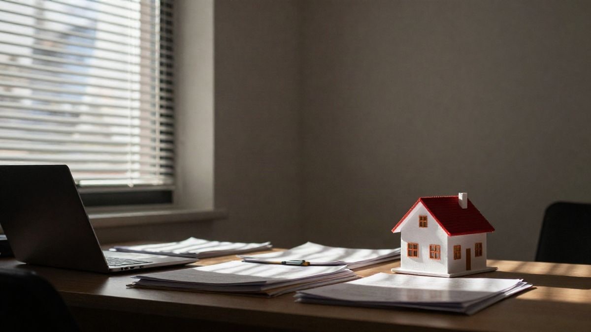 Imagen ilustrativa: escritorio de agente inmobiliario con luz lateral de ventana