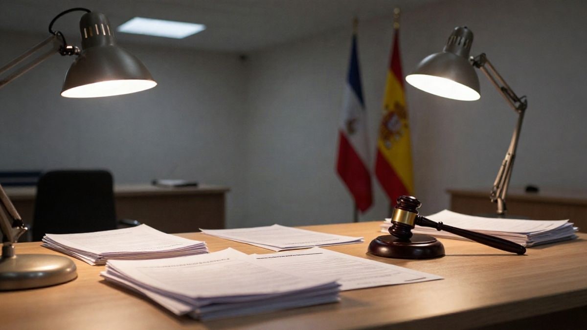 Imagen ilustrativa: despacho municipal vacío con documentos y luz cálida al atardecer.