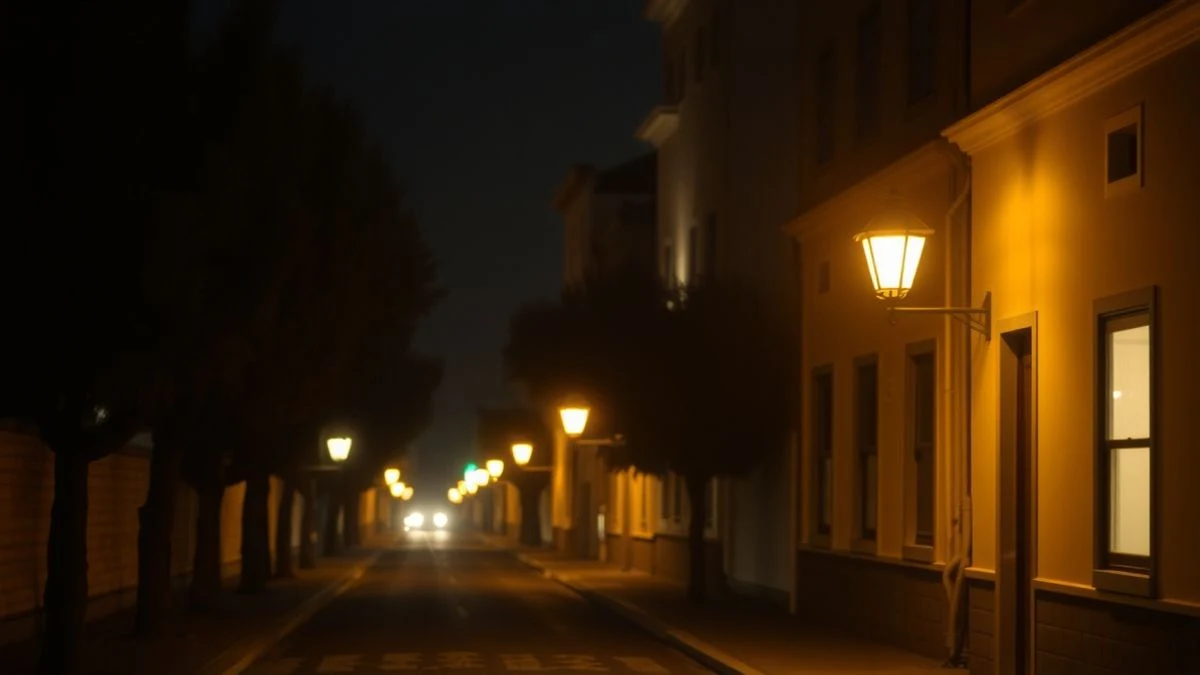 Imagen ilustrativa: fachada iluminada de un edificio histórico con arco de piedra bajo la luz nocturna de farolas.