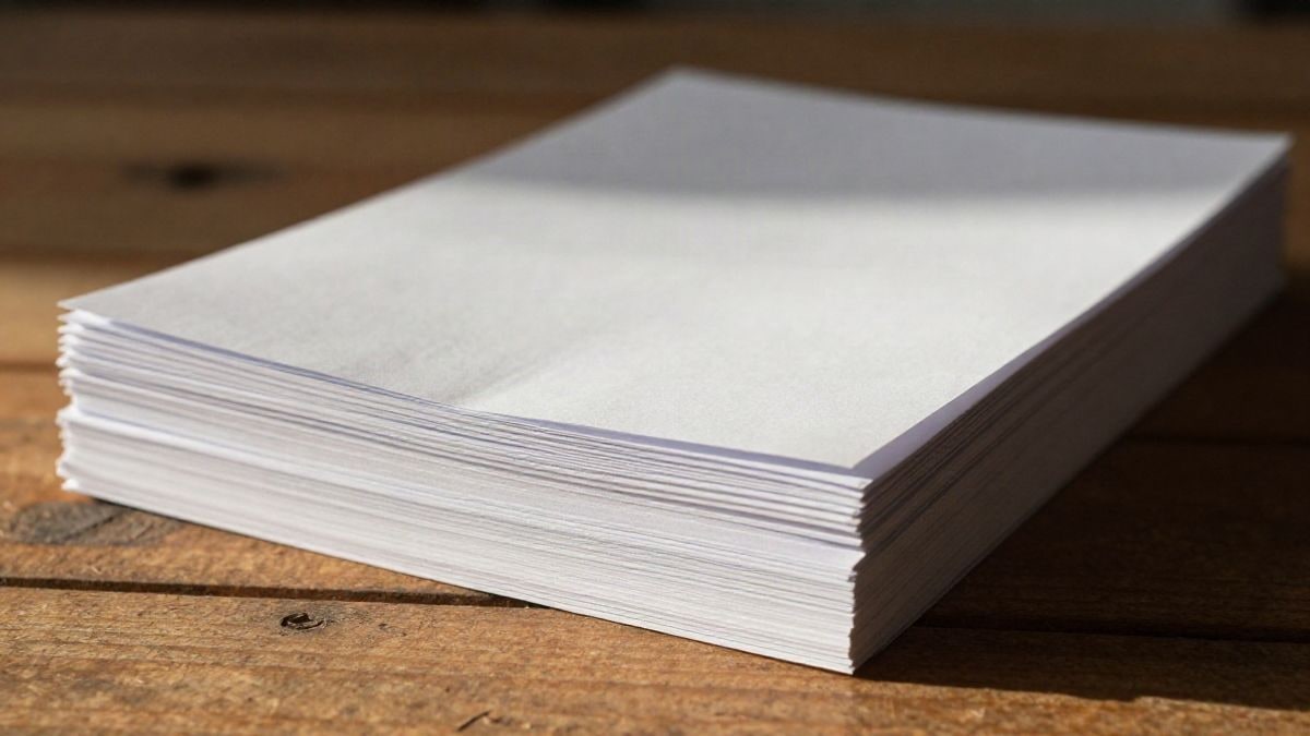 Imagen ilustrativa: detalle de hojas de papel blanco apiladas sobre una mesa de madera envejecida con luz de atardecer