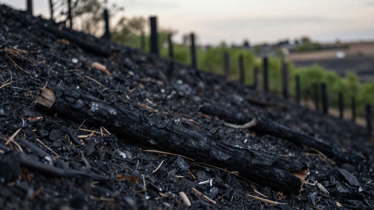 Imagen ilustrativa: ladera de monte con árboles calcinados tras un incendio forestal