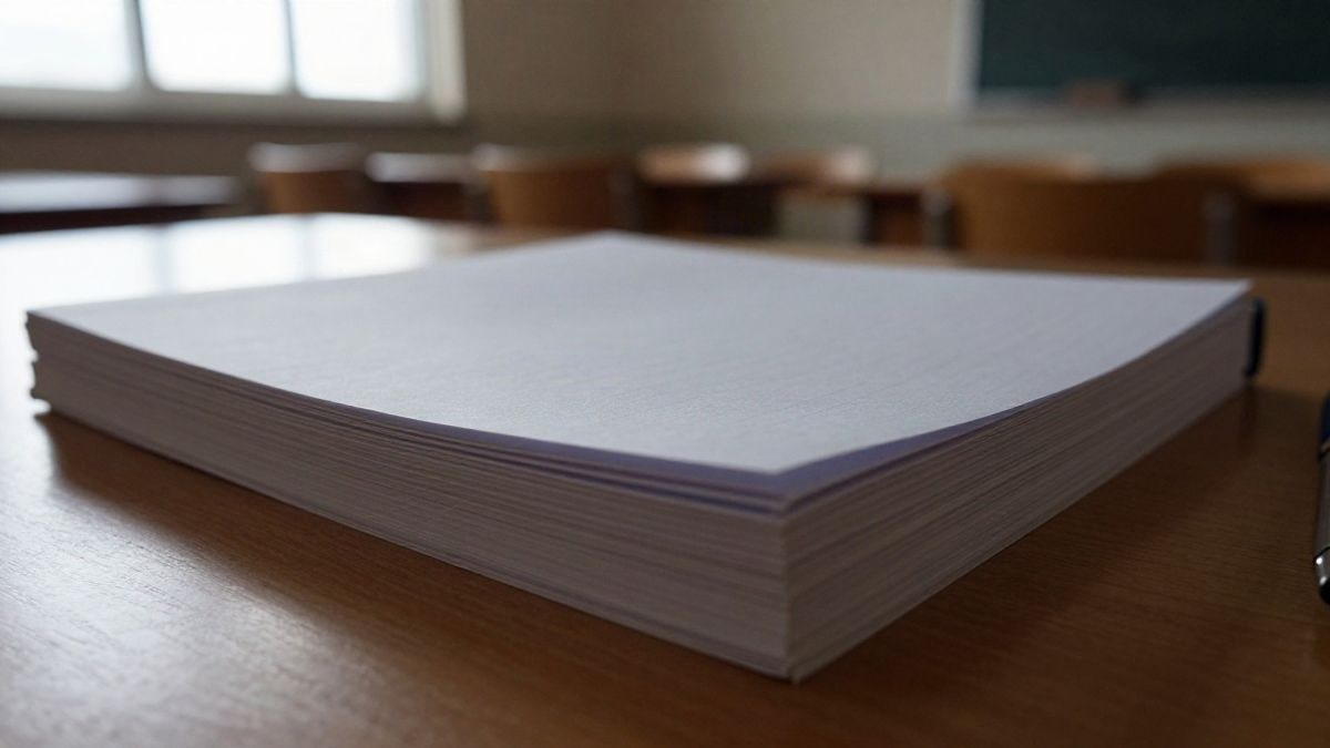 Imagen ilustrativa: cuadernos y bolígrafo sobre una mesa en una sala de reuniones con sillas vacías al fondo