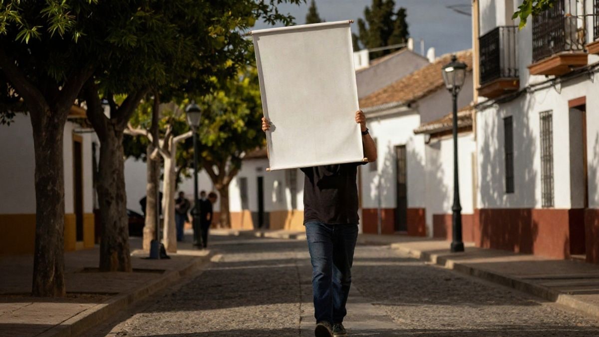 Imagen ilustrativa: grupo de personas caminando por una calle de un pueblo español, visto de espaldas, con luz cálida de tarde.