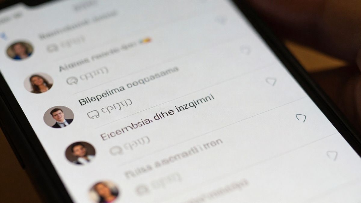 Imagen ilustrativa: primer plano de una pantalla de móvil con comentarios en redes sociales