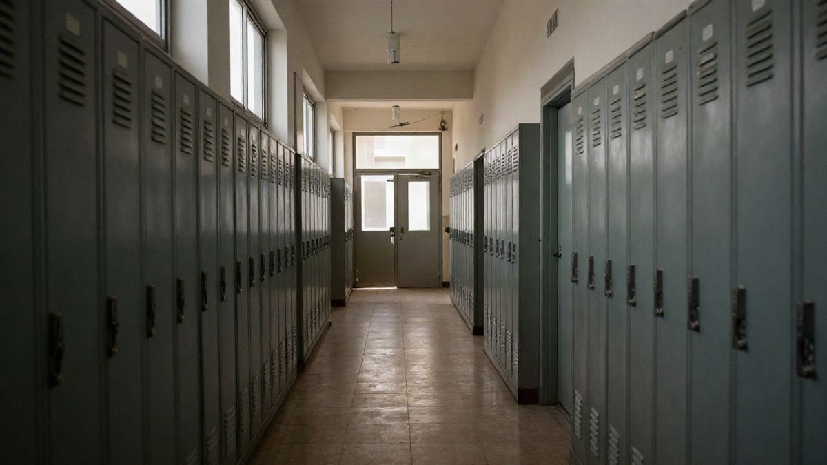 Imagen ilustrativa: pasillo de un centro educativo con taquillas y luz natural entrando por las ventanas