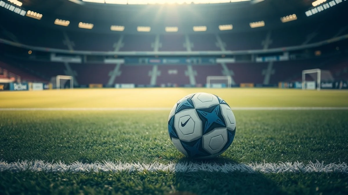 Imagen ilustrativa: un balón de fútbol sobre el punto de penalti en un campo de césped, con luz natural.