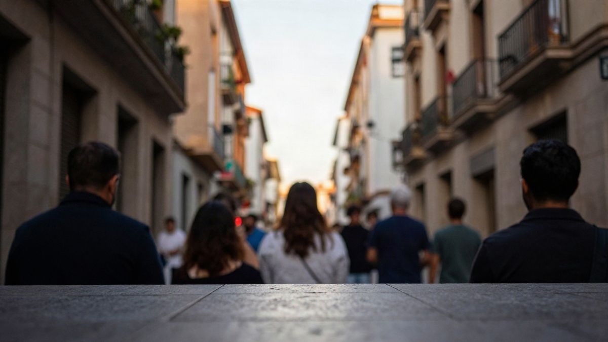 Imagen ilustrativa: fachada de un edificio institucional con personas concentradas al fondo