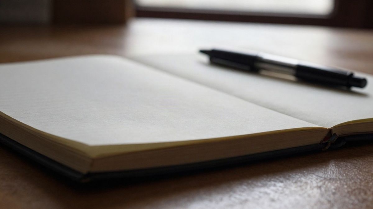 Imagen ilustrativa: primer plano de un cuaderno y un bolígrafo sobre una mesa de madera