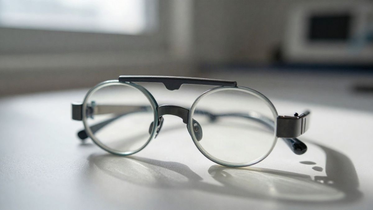 Imagen ilustrativa: lentes de prueba oftalmológicas sobre una mesa blanca de consulta, iluminadas por luz natural de una ventana