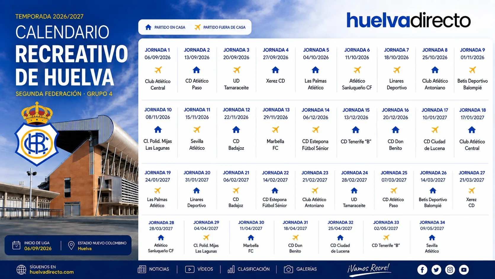 Calendario realizado por Huelva Directo.