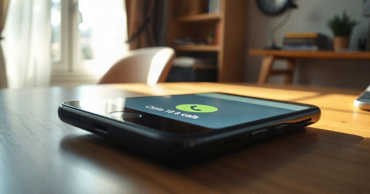Imagen ilustrativa: un teléfono móvil sobre una mesa de madera con una llamada entrante de número desconocido en la pantalla, fondo desenfocado.